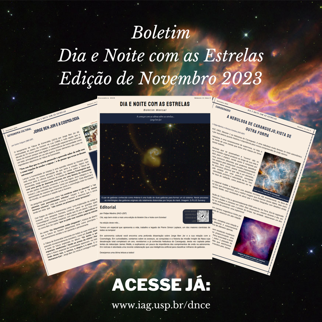 Flyer do Boletim DNCE de novembro; informações no texto