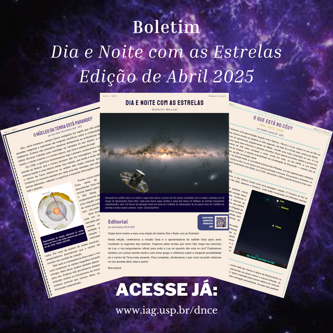 Boletim Dia e Noite com as Estrelas de Abril de 2025