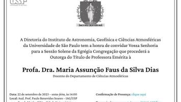 Convite: Outorga do Título de Profa. Emérita IAG